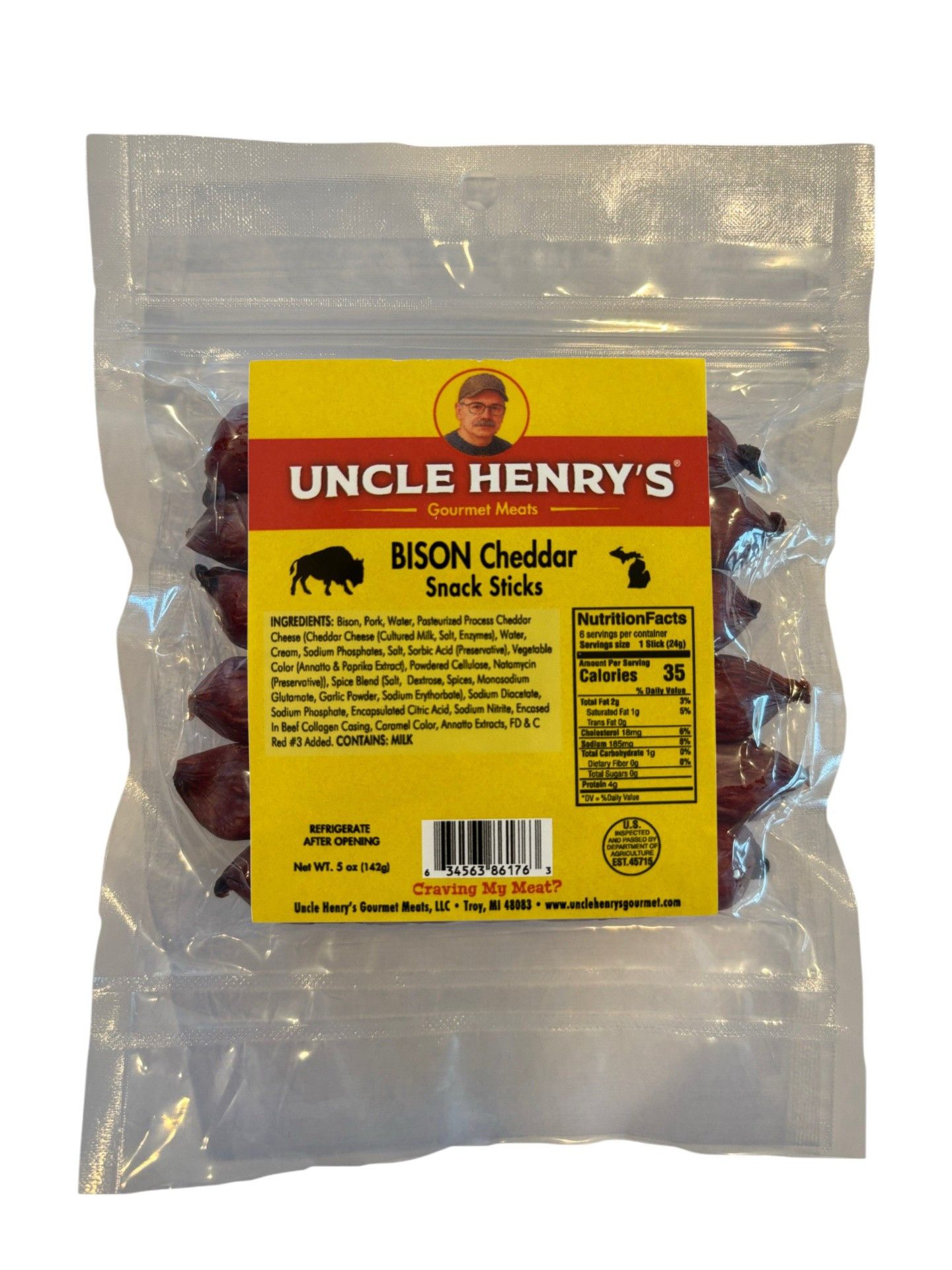 Bison Cheddar Snack Sticks